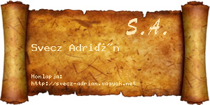 Svecz Adrián névjegykártya
